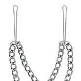 Silver Nipple Clamps With Double Chain > Bondage Gear > Nipple Clamps